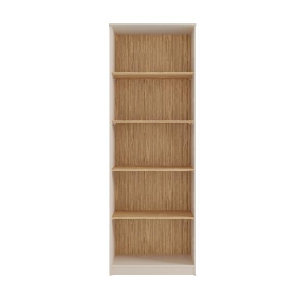 Librero Color Beige y Roble de 5 Módulos con Estructura de Madera MDF