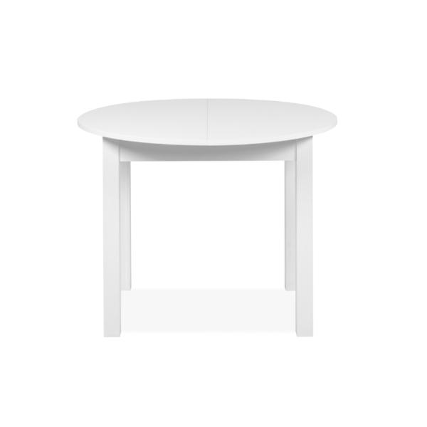 Mesa de Comedor Redonda Extensible Blanca Estructura de Madera Industrial