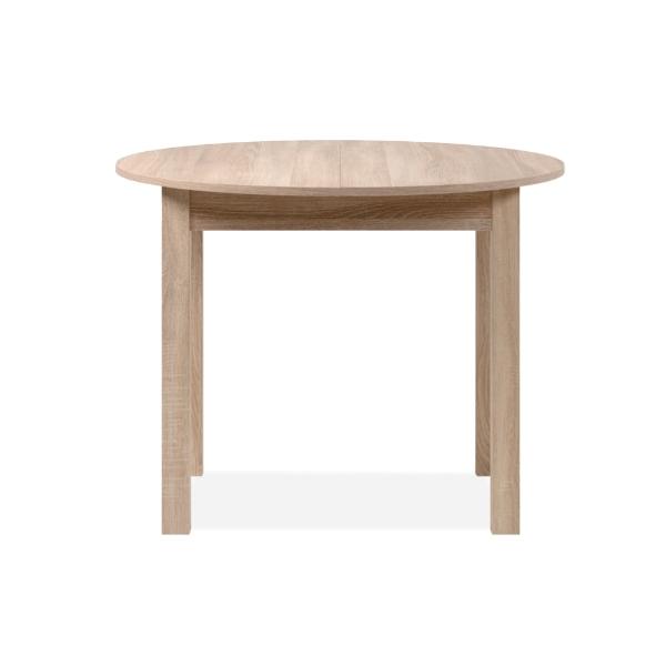 Mesa de Comedor Redonda Extensible Color Roble Estructura de Madera Industrial