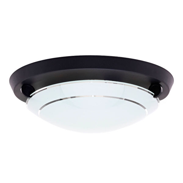 LÁMPARA DE TECHO INCANDESCENTE KAISERS DE 30 CM X 8 CM NEGRO