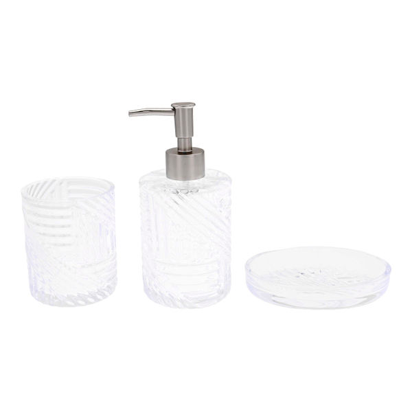 SET DE 3 ACCESORIOS DE BAÑO CRISTAL SKAB