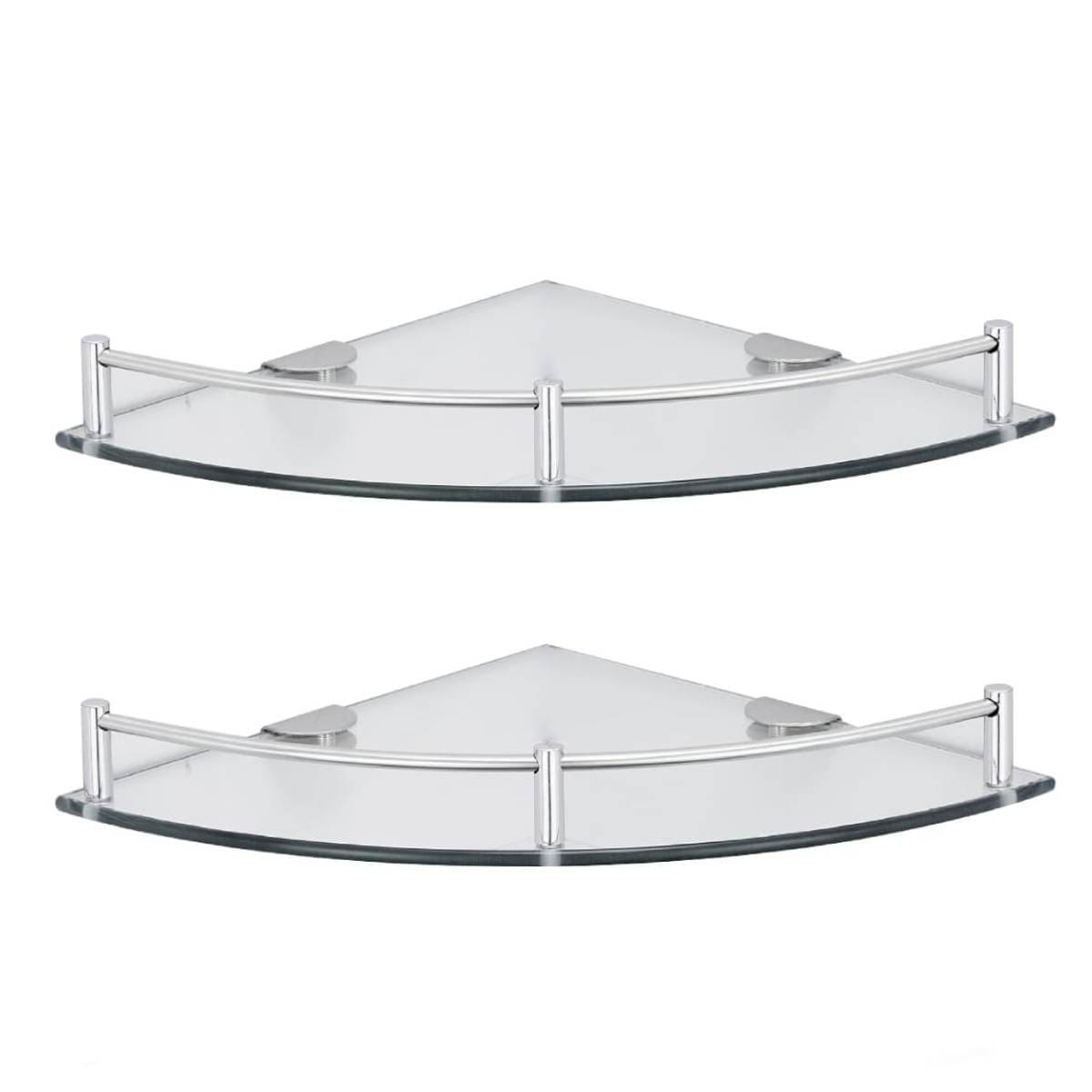 Repisas de vidrio esquineras set 2 cromo