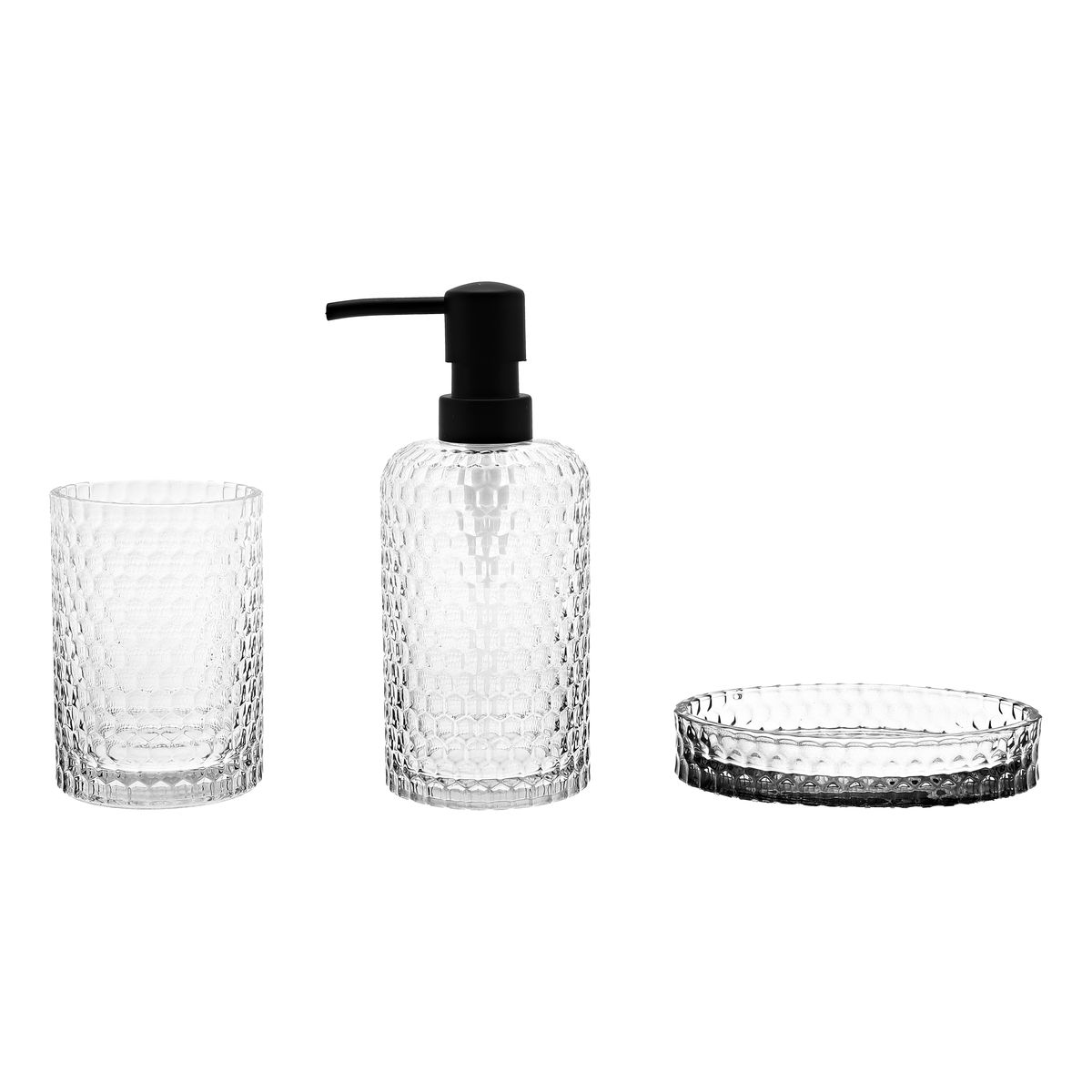 Set de 3 accesorios de baño cristal skäb