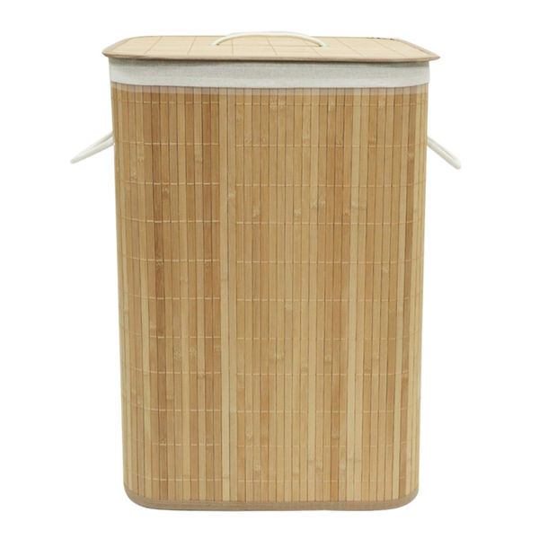 CESTO DE BAMBÚ CON TAPA 40 X 30 X 60 CM
