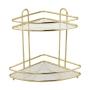 ORGANIZADOR PARA BAÑO ESQUINERO DORADO 2 NIVELES
