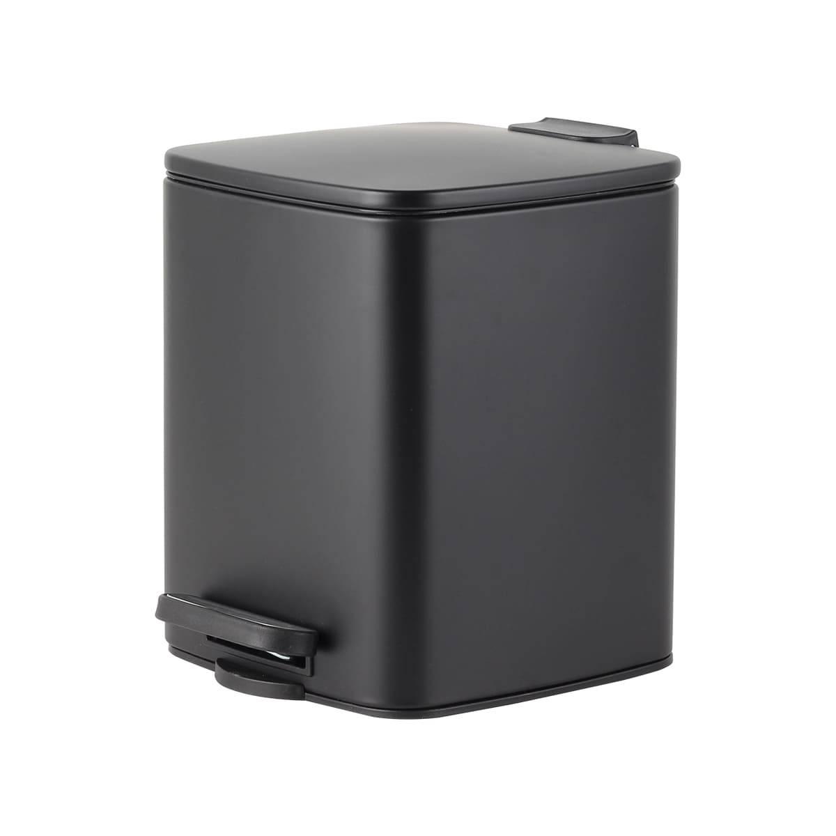 Bote de basura con pedal 6l negro