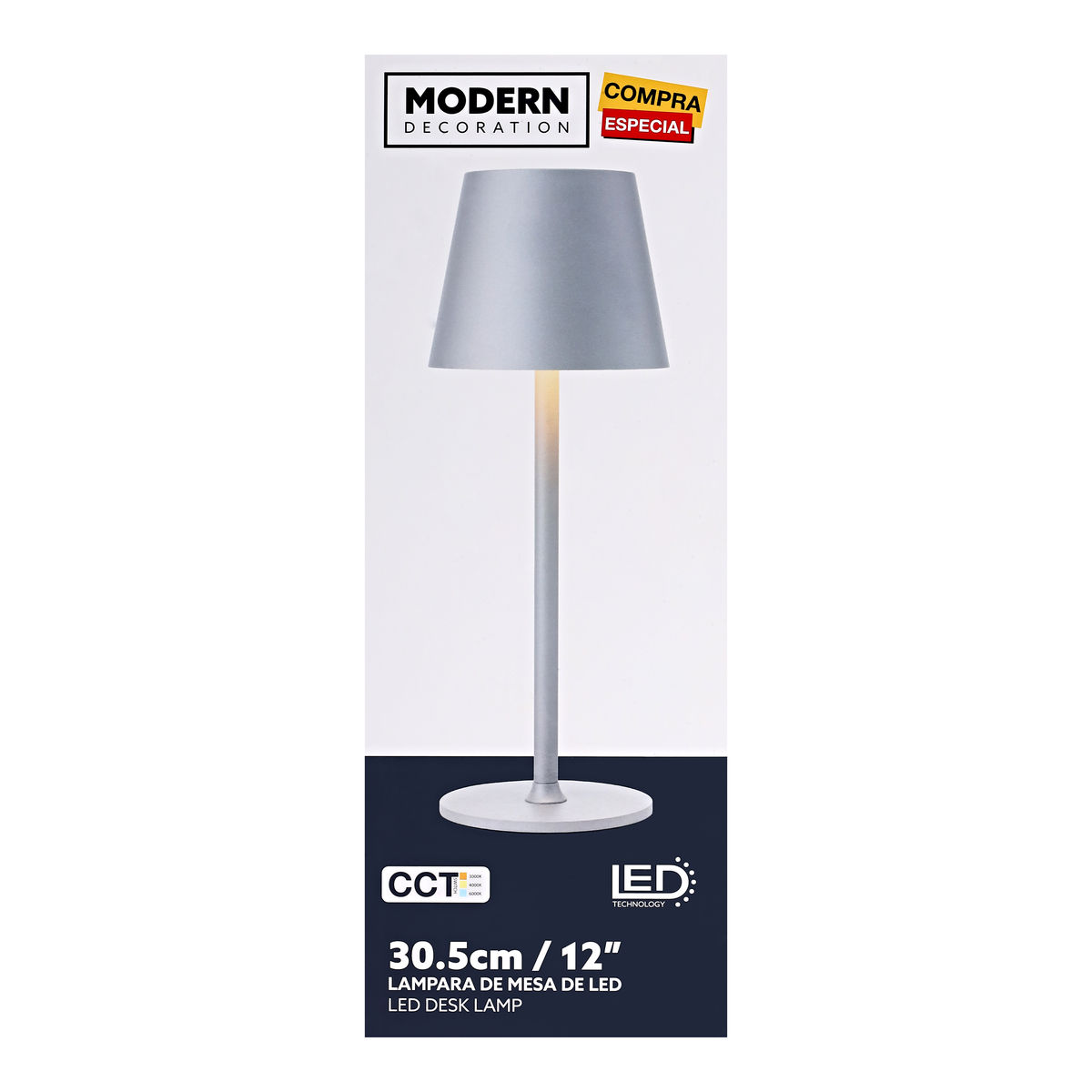 LÁMPARA DE MESA LED CON CONTROL DE TEMPERATURA 3 W PLATA | The Home ...