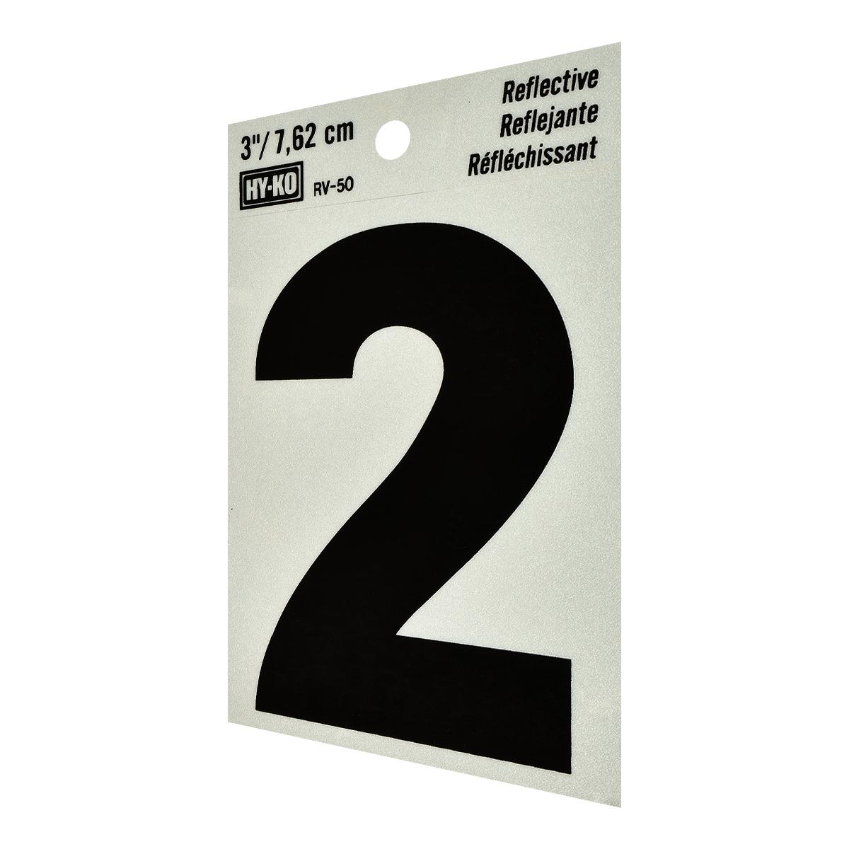 Número "2" en vinil 6.35 x 8.89 cm