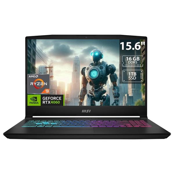 LAPTOP GAMER MSI BRAVO RYZEN 9 RAM DE 16GB SSD DE 1TB NVIDIA RTX 4060 W11 HOME TECLADO EN INGLÉS