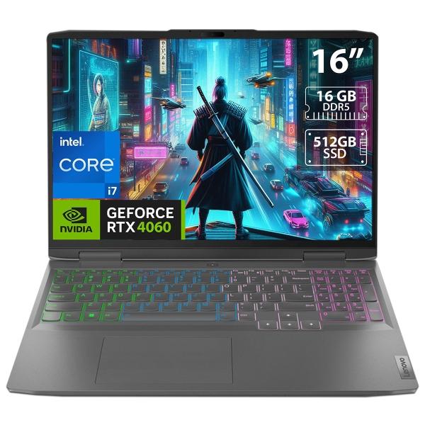 LAPTOP GAMER LENOVO LOQ 16IRH8 CORE I7 RAM DE 16GB SSD DE 512GB NVIDIA RTX 4060 W11 HOME