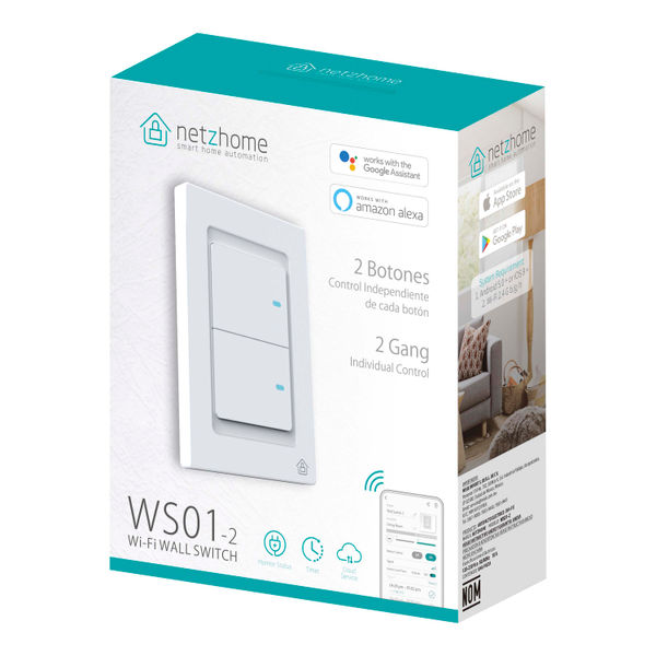 APAGADOR INTELIGENTE DE 2 BOTONES BLANCO