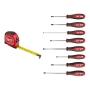 COMBO DE DESTORNILLADORES PHILLIPS DE PUNTA PLANA CON FLEXÓMETRO 3,5M MILWAUKEE