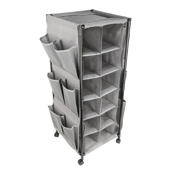 ZAPATERA DE 6 NIVELES PARA 18 PARES 89.5 X 35 X 35 CM GRIS