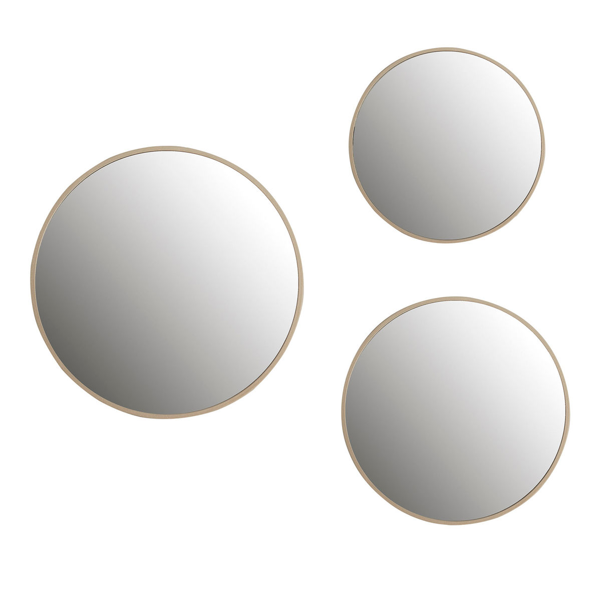 Set de 3 espejos decorativos redondos dorado