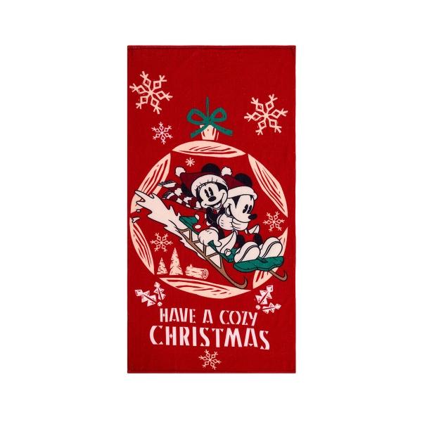 TOALLA PREMIUM PARA BAÑO MICKEY NAVIDAD ESFERA