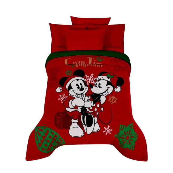 EDREDON OVEJA MATRIMONIAL MICKEY NAVIDAD JUNTOS
