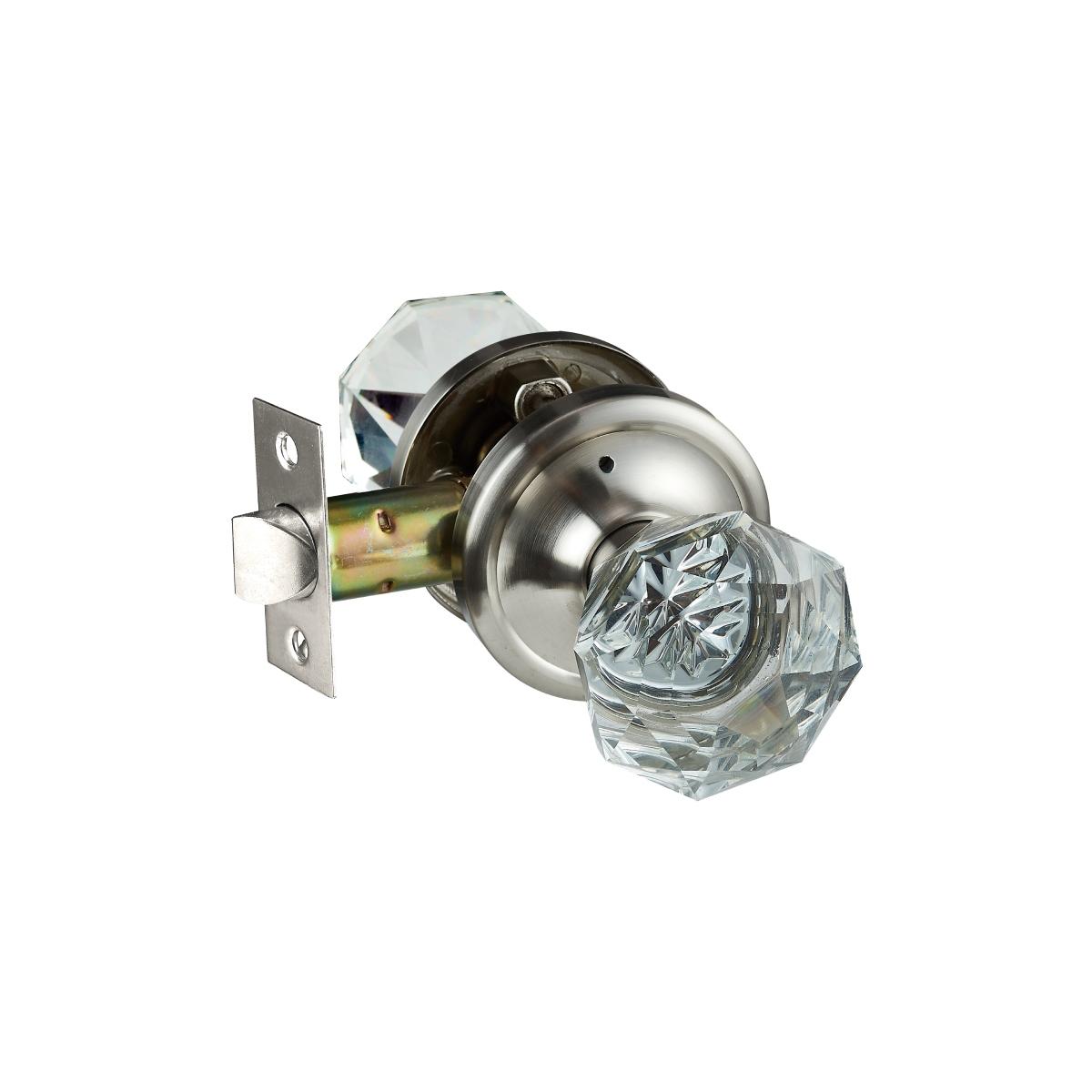 Core pomo de cristal para interior niquel satinado