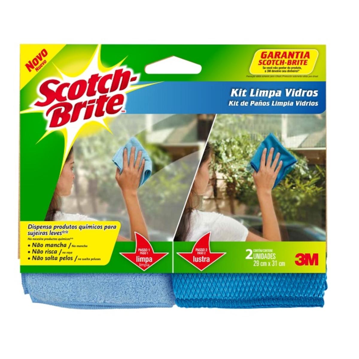 2 pk paño para vidrios scotch brite