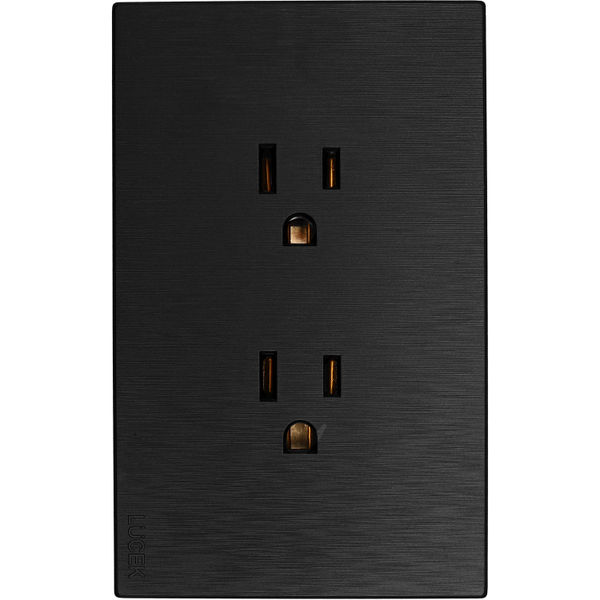 PLACA PLANA CON CONTACTO DUPLEX NEGRO LUCEK FLAT