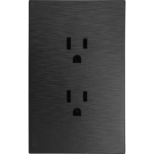 PLACA PLANA CON CONTACTO DUPLEX PLATA LUCEK FLAT