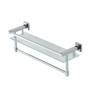 ORGANIZADOR PARA BAÑO DE PARED METAL Y VIDRIO 1 REPISA CON TOALLERO CROMADO