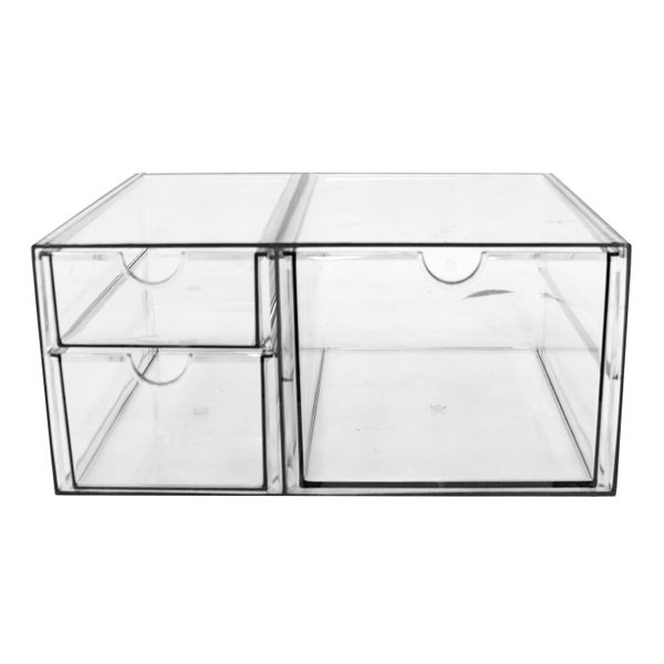 ORGANIZADOR TRANSPARENTE DE 3 CAJONES