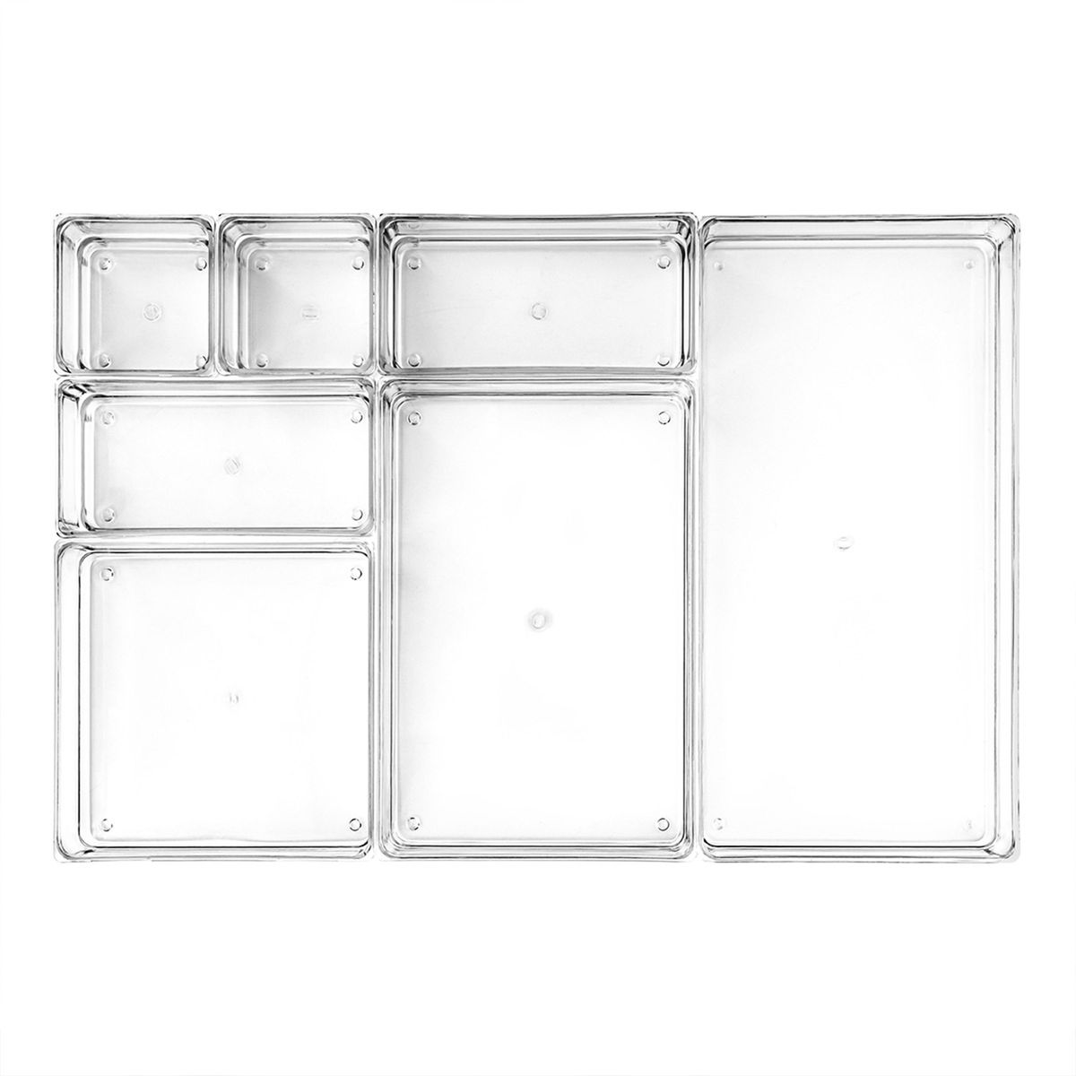 Set de 7 organizadores 32 x 16 x 5.2 cm transparente