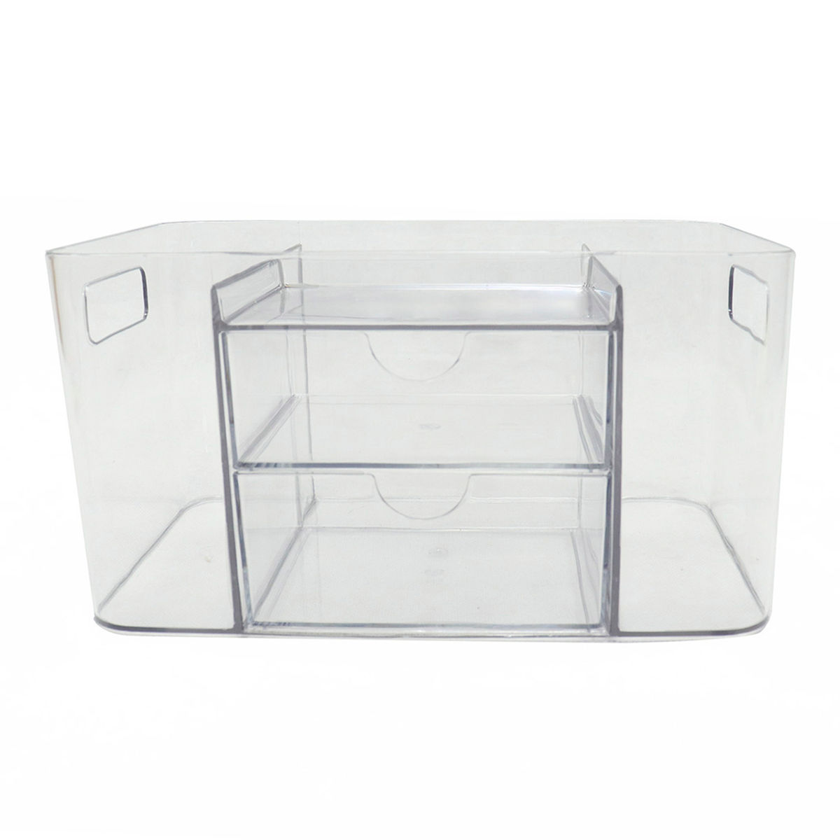 Organizador con compartimientos 24.6 x 14.6 x 12.8 cm transparente