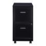 ARCHIVERO METALICO 2 CAJONE SCARTA, COLOR NEGRO, CON RUEDAS