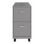 ARCHIVERO METALICO 2 CAJONES CARTA, COLOR PLATA, CON RUEDAS