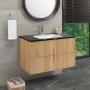 MUEBLE PARA BAÑO FLOTANTE TOULON 35" CAFÉ MADERA CONTRACHAPADA CON LAVABO