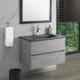 MUEBLE PARA BAÑO FLOTANTE ANTIBES 24" GRIS Y NEGRO MADERA CONTRACHAPADA CON LAVABO