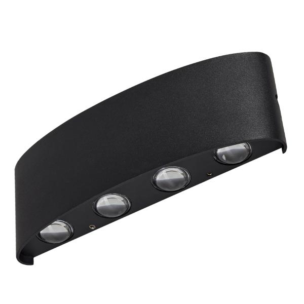 LAMPARA LED SOBREPONER EN MURO NEGRO 8 W 3000 K