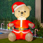 INFLABLE NAVIDEÑO ILUMINADO DE OSO SANTA CLAUS 1.68 X 1 X 1 M