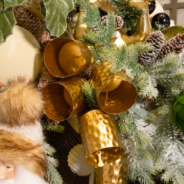 COLGANTE NAVIDEÑO CAMPANAS DORADAS 76 X 12 X 15 CM