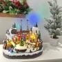 VILLA NAVIDEÑA CON PUENTE 39CM CON LUCES, MÚSICA Y MOVIMIENTO