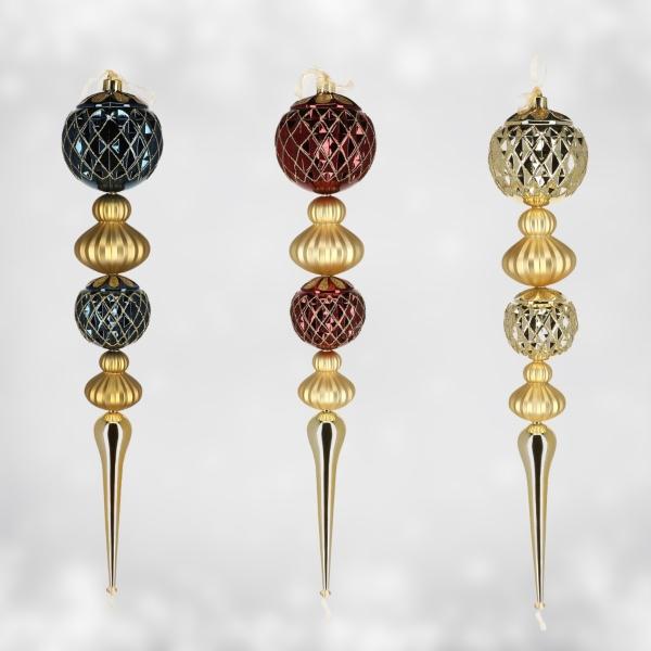 COLGANTE FINIAL 68 CM 3 COLORES COLECCIÓN DORADA