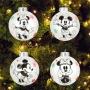 COLGANTE NAVIDEÑO DISNEY ESFERAS BLANCO 10 X 10 CM 4 PIEZAS