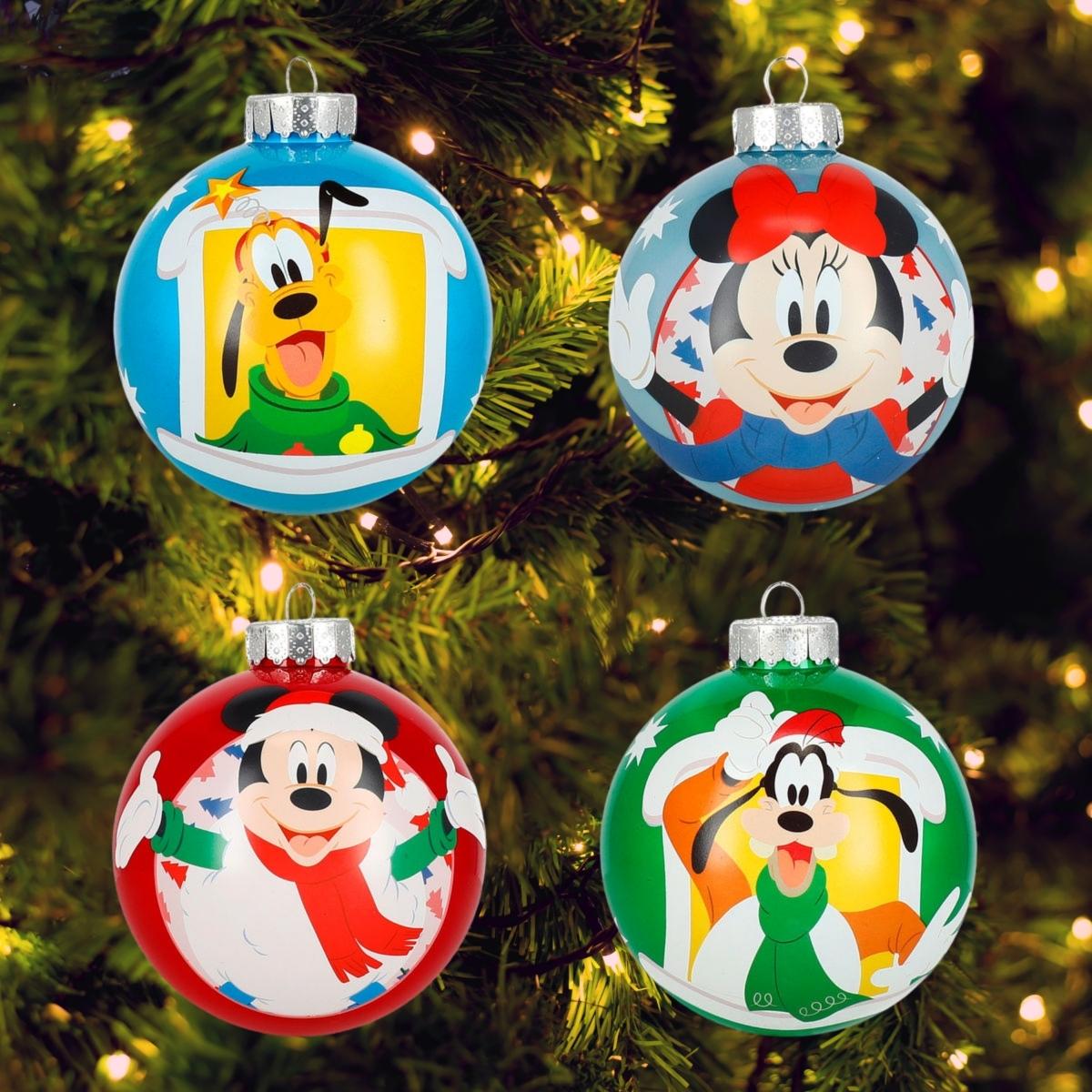 Colgante navideño disney esferas multicolor 10 x 10 cm 4 piezas