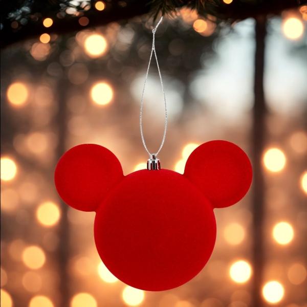 ESFERA NAVIDEÑA DISNEY CABEZA MICKEY MOUSE ROJO 12.5 x 16 CM
