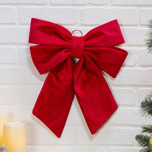 COLGANTE NAVIDEÑO MOÑO ROJO 39 X 33 X 4 CM