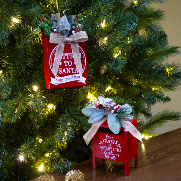 COLGANTE BUZÓN METÁLICO 2 DISEÑOS 18CM COLECCIÓN SANTA'S WORKSHOP