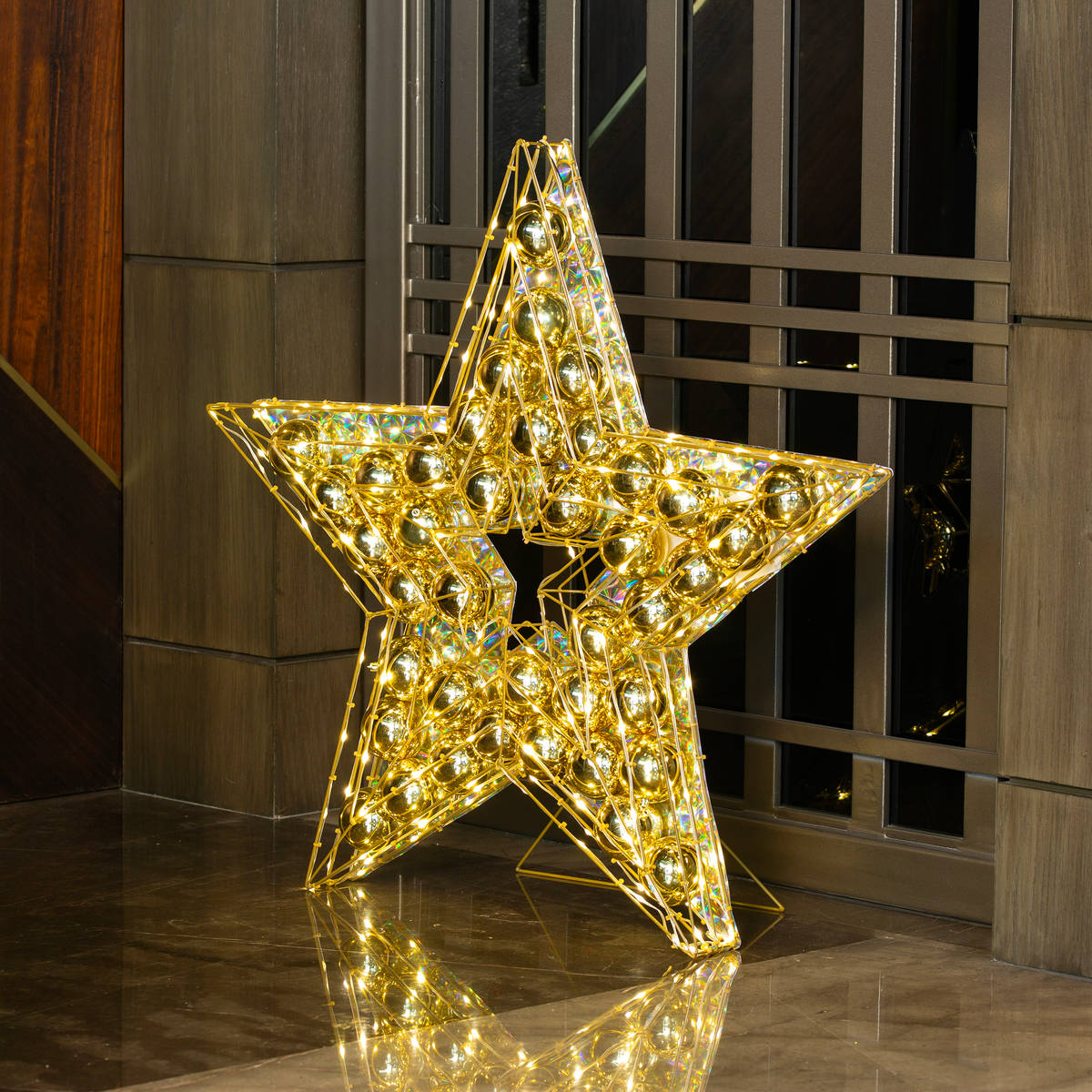 Figura navideña iluminada 91 x 95.5 cm estrella