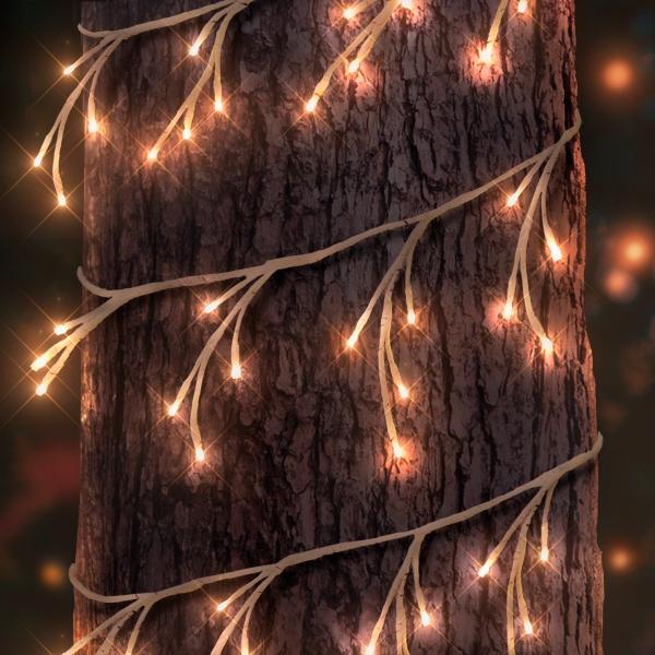 SERIE LUCES LED EN RAMAS BLANCAS 96 LUCES 274 CM