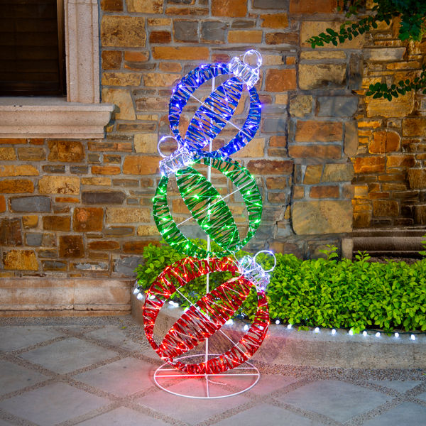 FIGURA NAVIDEÑA ILUMINADA MULTICOLOR 181 X 70 X 30 CM ESFERAS