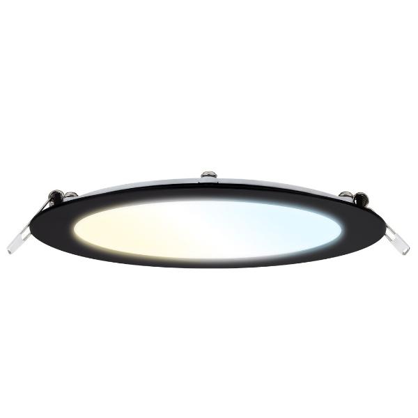 LUMINARIO EMPOTRADO EN TECHO 6" DE 12W CON LUZ AJUSTABLE NEGRO