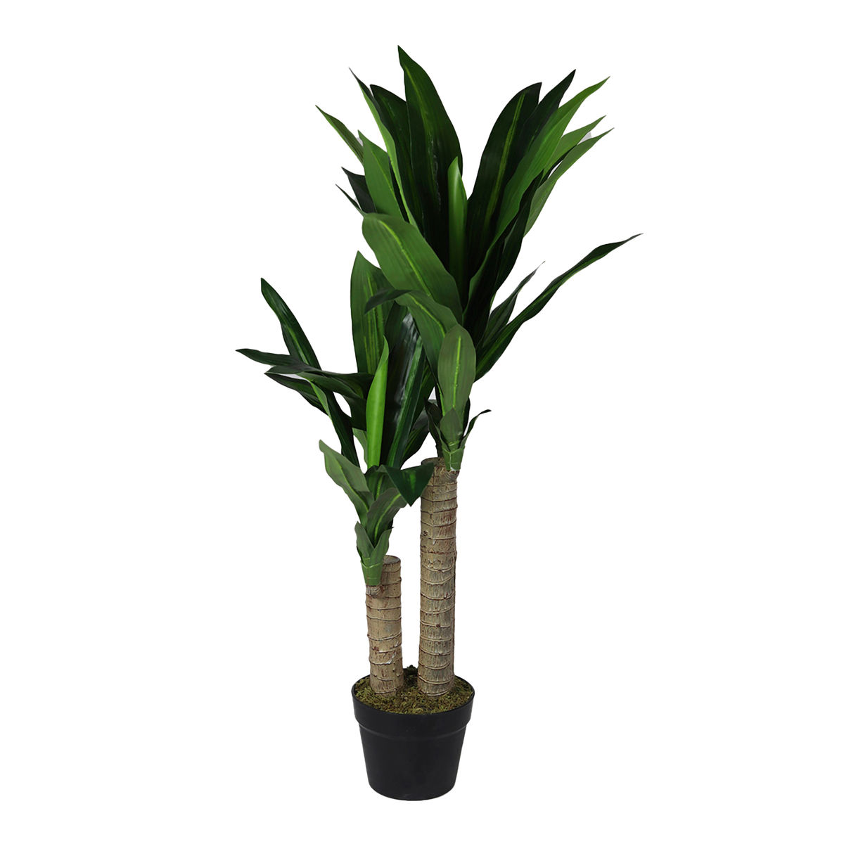 Planta artificial de polietileno dracena 90 x 30 cm con maceta de cemento