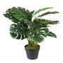 PLANTA ARTIFICIAL DE POLIETILENO MONSTERA 60 X 60 CM CON MACETA DE CEMENTO