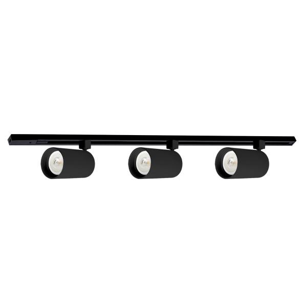 ILUMINACION DE RIEL, 1 MT, DISEÑO MINIMALISTA Y MODERNO, NEGRO, LUZ CÁLIDA, CABEZAL GIRATORIO
