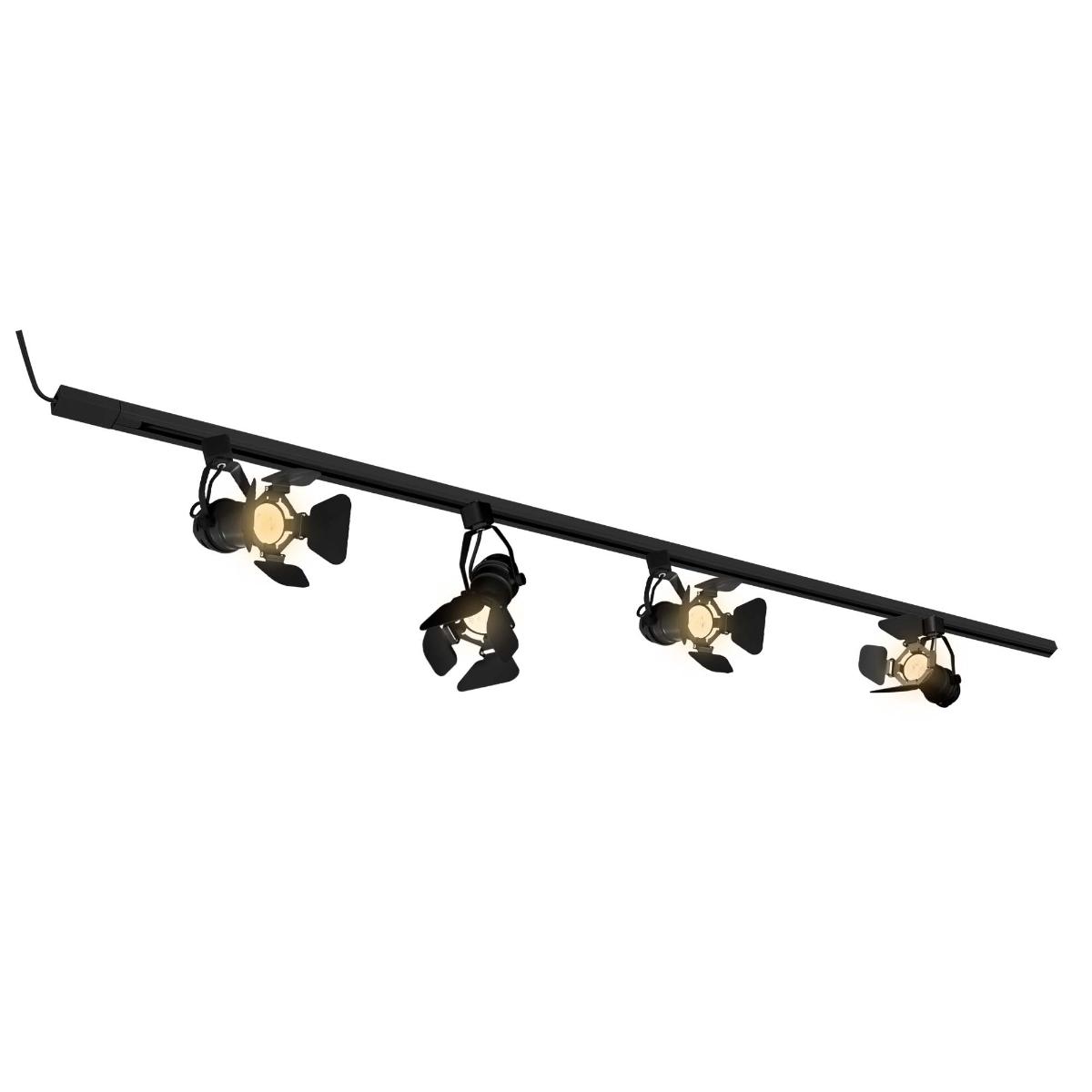 Iluminación de riel led 2 mts luz cálida atenuable 2700k negro